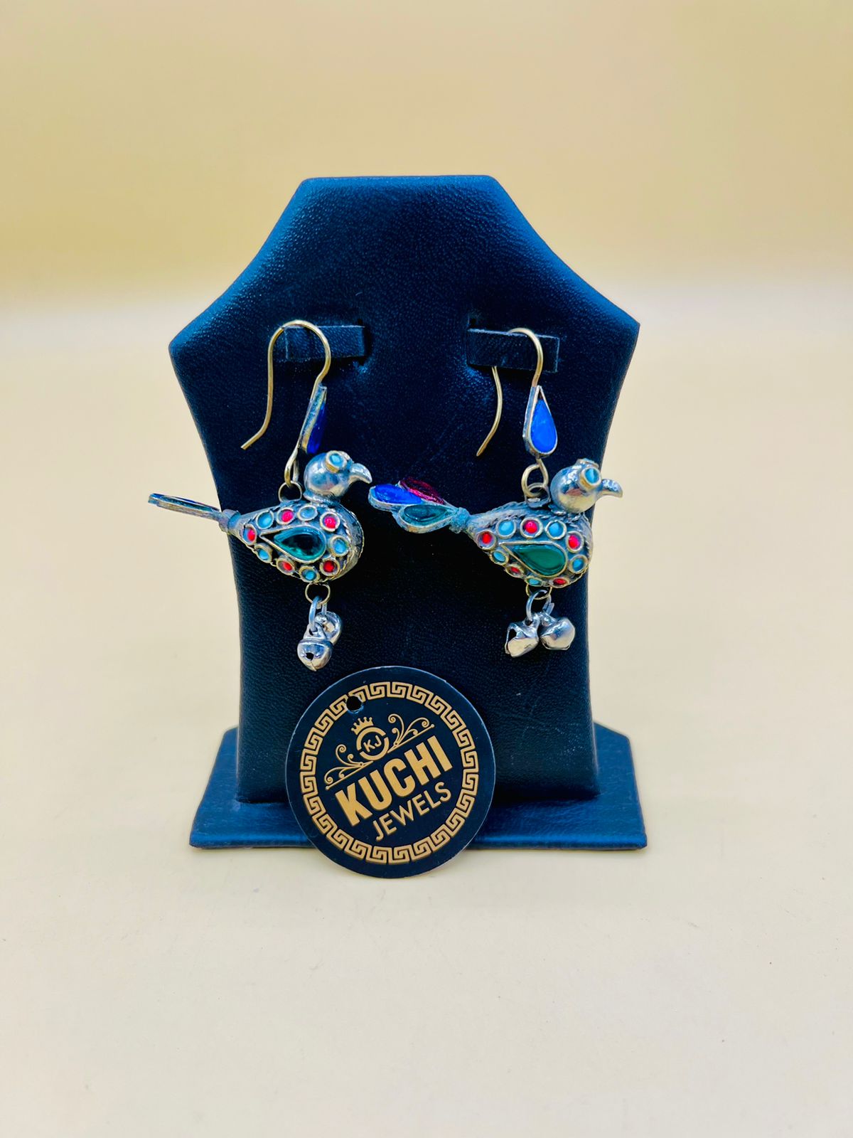 Antique Style Multi Stone Bird Earrings