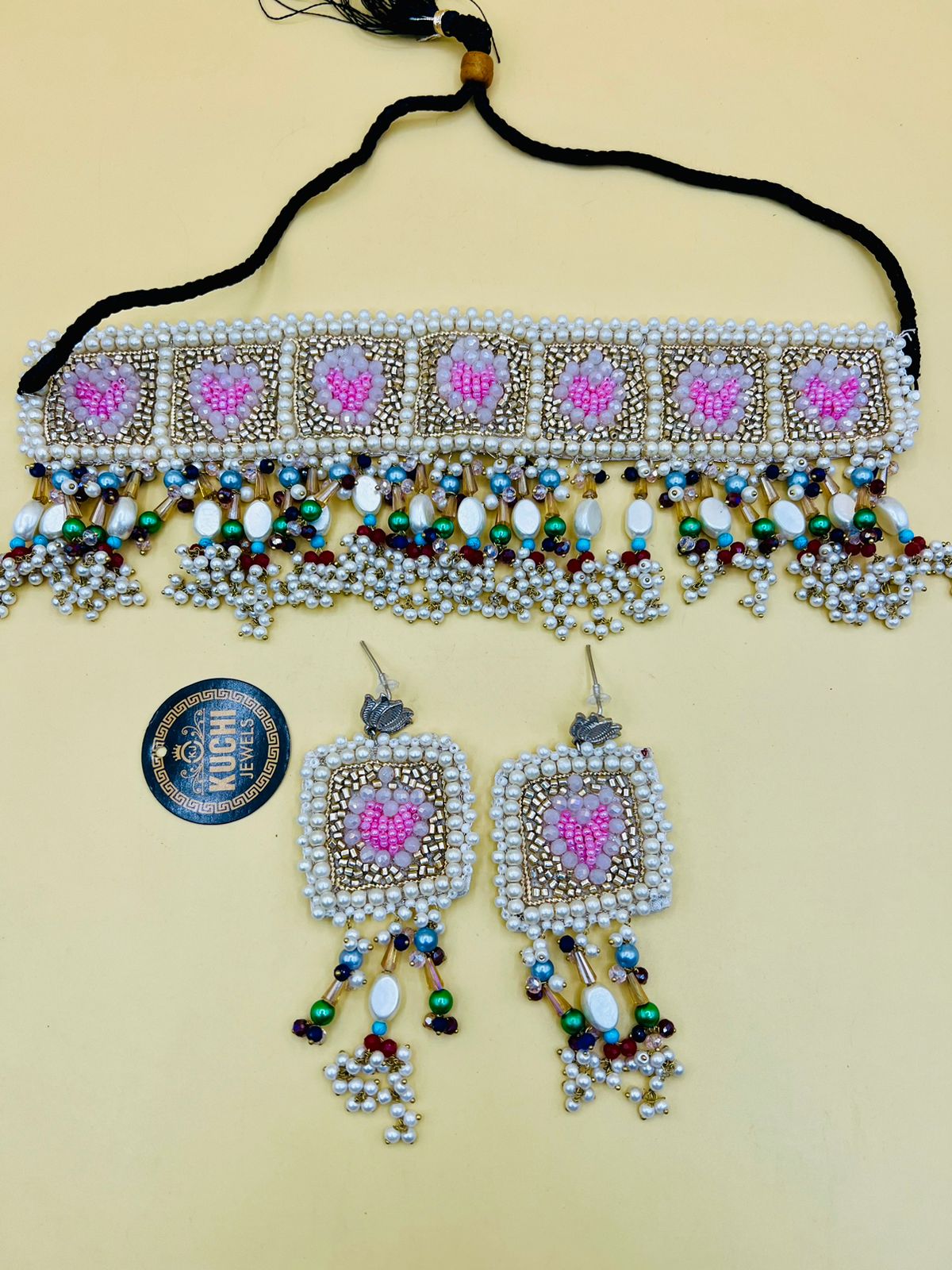 Artisan Multi-Gem Beaded Choker Jewelry Set