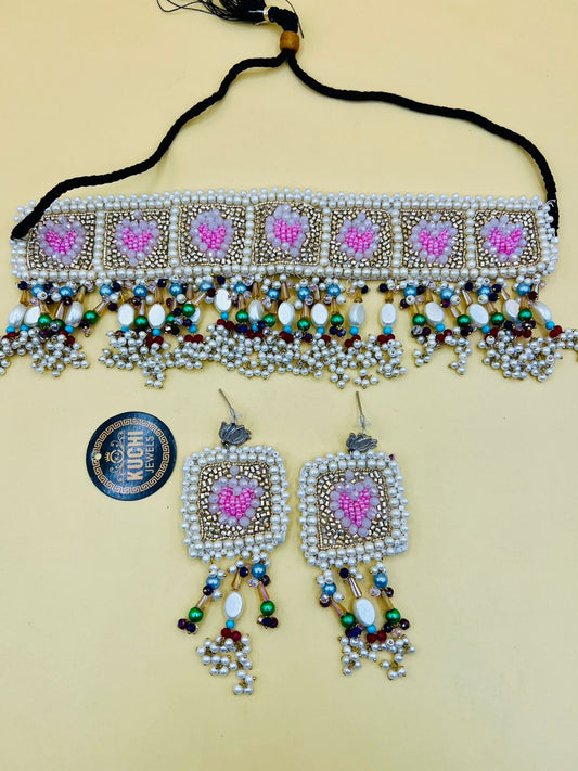 Artisan Multi-Gem Beaded Choker Jewelry Set