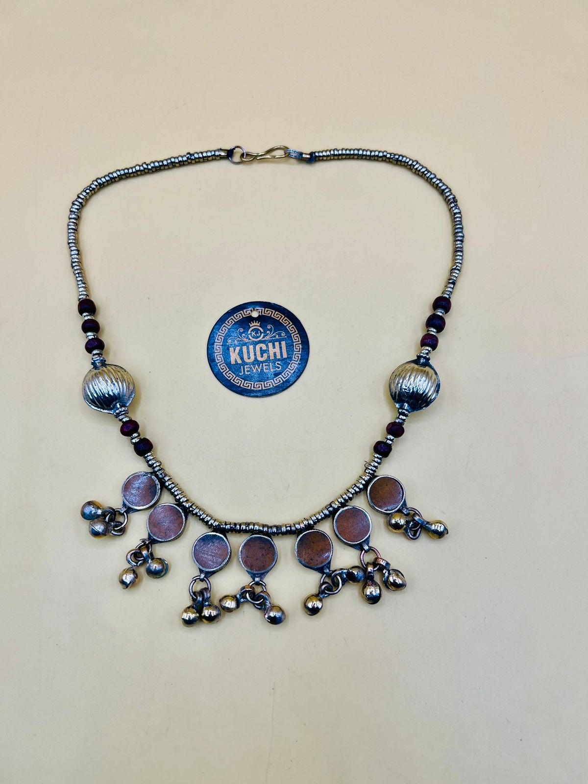Metal Bells Multi Stone Necklace