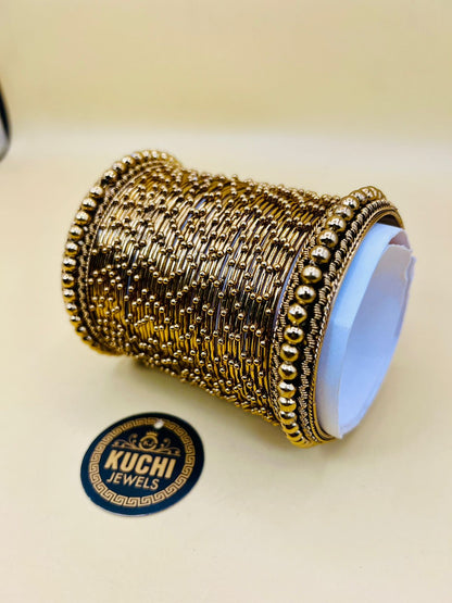 Bajra Style Metal Bangles Set