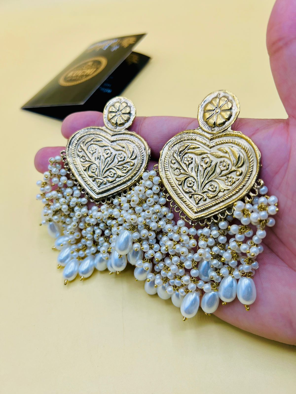 Short Pearls Multi Color Golden Earrings