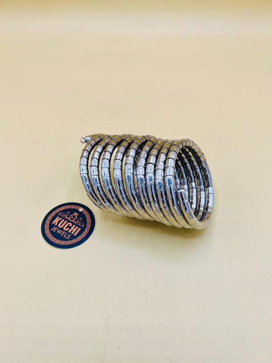 Spiral Hoop Cuff Bangle/Free Size Golden/Silver