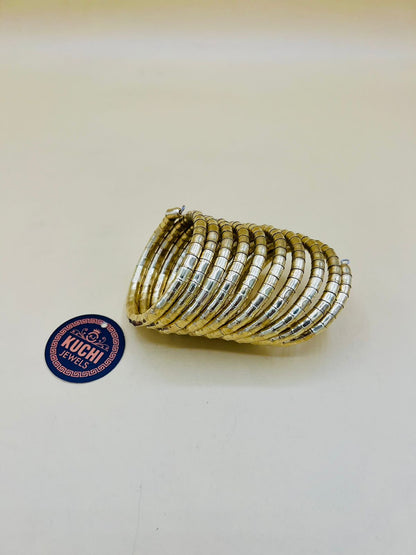 Spiral Hoop Cuff Bangle/Free Size Golden/Silver