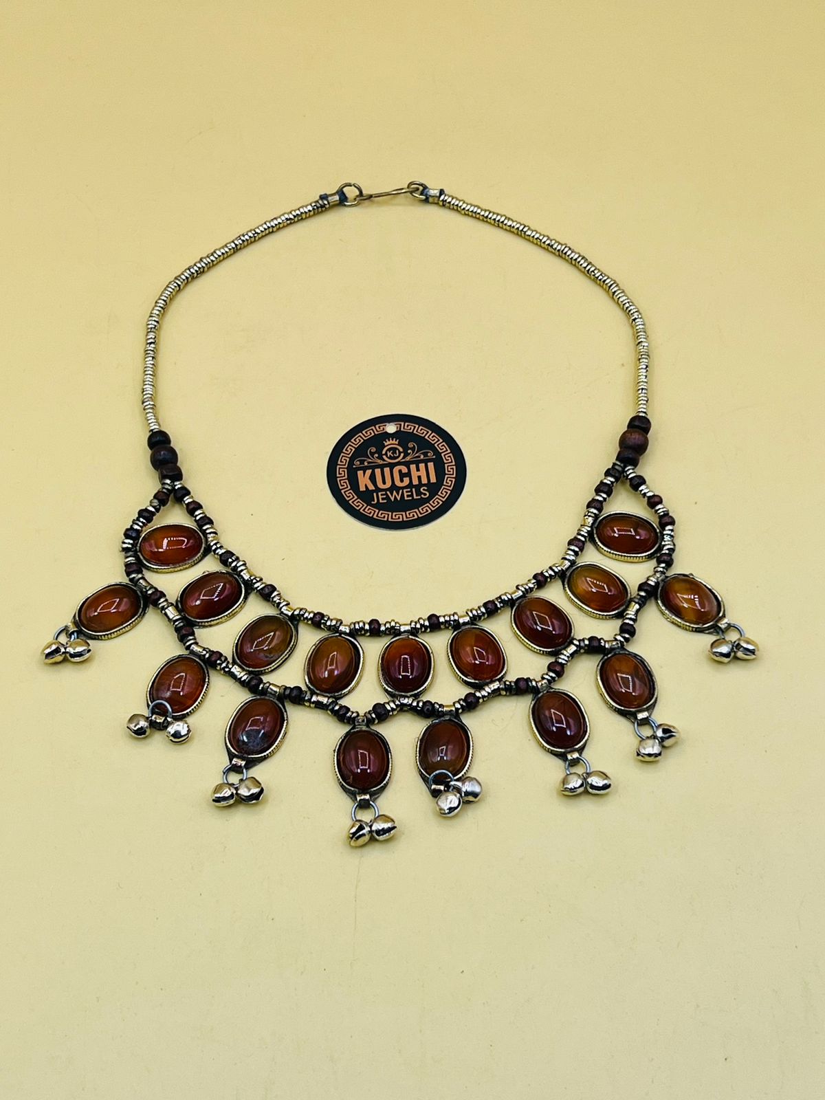 Aqeeq Stone Double Layer Necklace