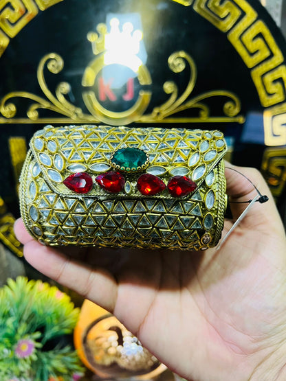 Small Dholki Kundan Bag Best Price