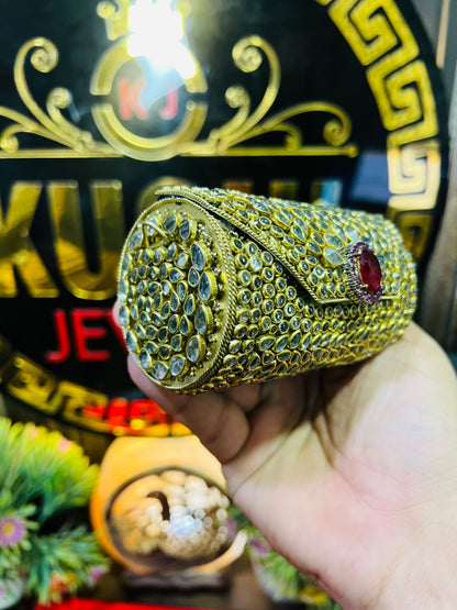 Small Dholki Kundan Bag Best Price-2