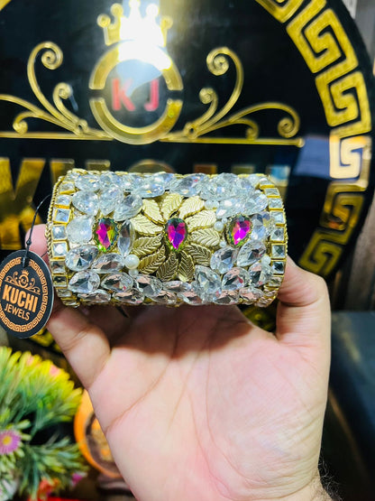 Small Dholki Kundan Bag Best Price-4