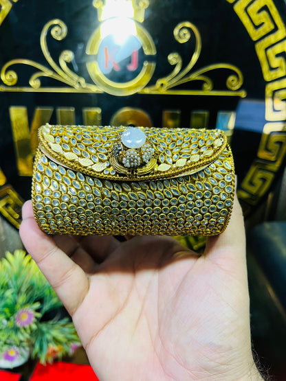 Small Dholki Kundan Bag Best Price-3