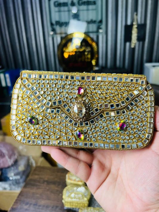 Hand Carry Kundan Work Clutch For Wedding 1-Hani