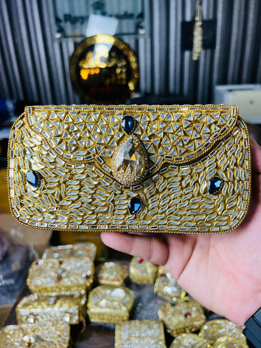 Hand Carry Kundan Work Clutch For Wedding 7-Hani