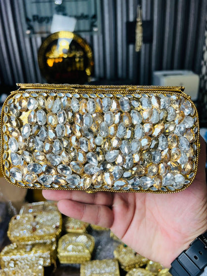Hand Carry Kundan Work Clutch For Wedding 8-Hani