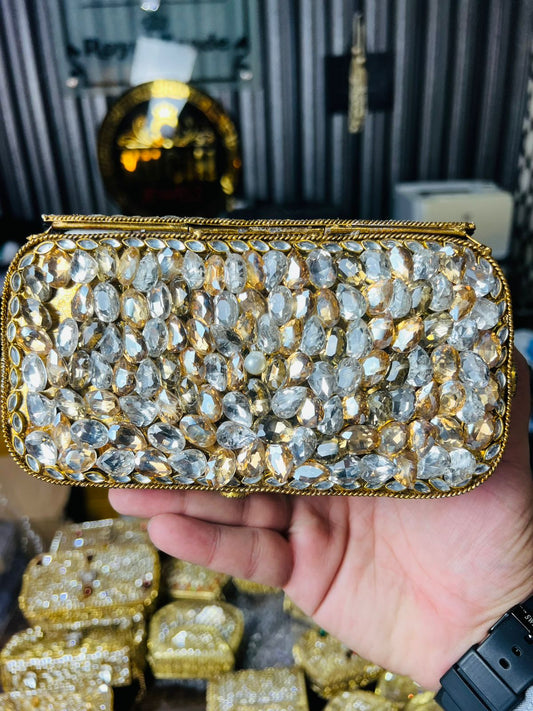 Hand Carry Kundan Work Clutch For Wedding 8-Hani