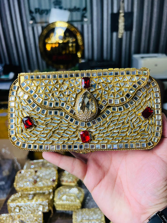 Hand Carry Kundan Work Clutch For Wedding 9-Hani