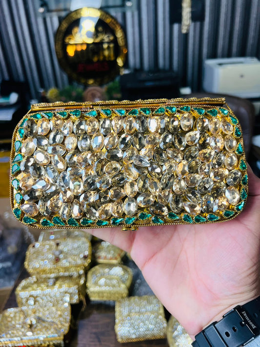 Hand Carry Kundan Work Clutch For Wedding 13-Hani