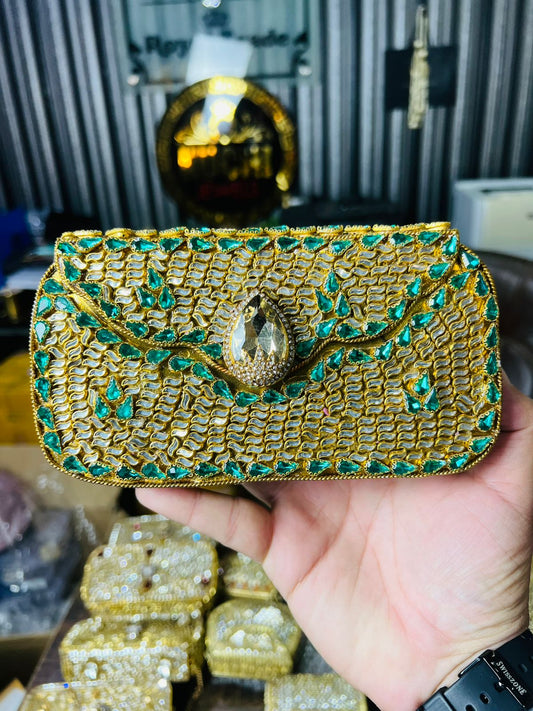 Hand Carry Kundan Work Clutch For Wedding 13-Hani