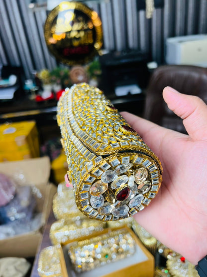 Large Cylinder Shape Kundan Work Bag 5-K