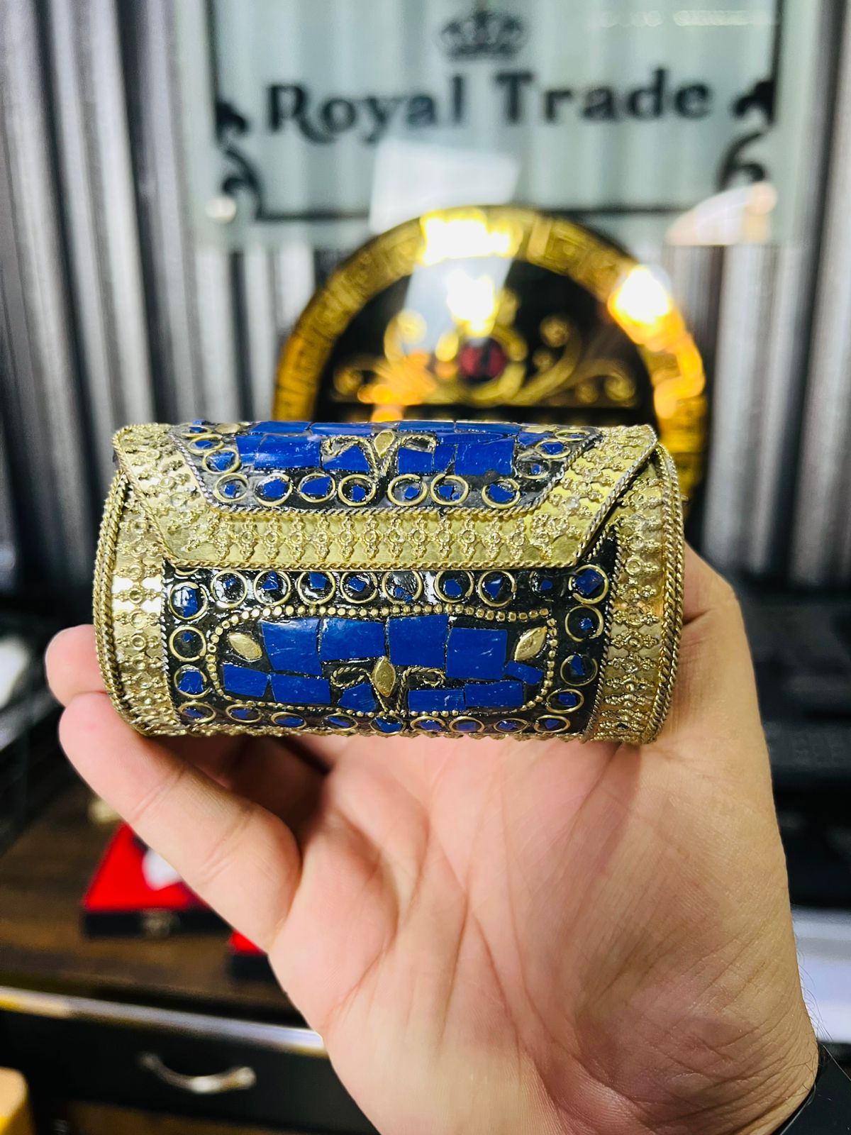 Small Cyilender Shape Bag -Blue