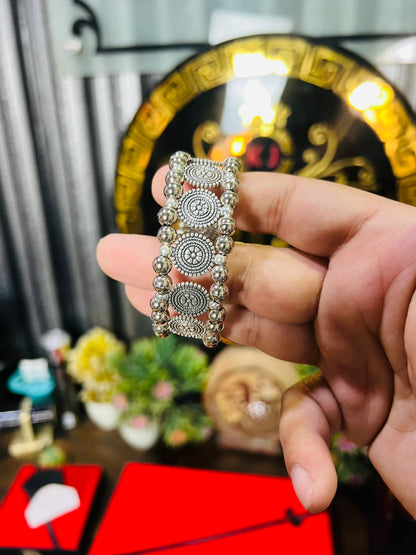 Oxidized Silver Bracelet Adjustable