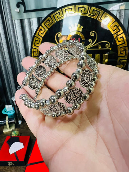 Oxidized Silver Bracelet Adjustable