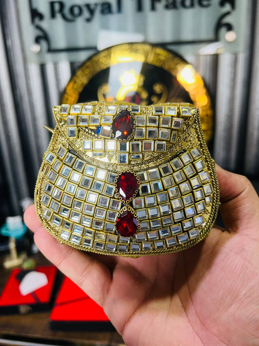 Medium Metal Bag With Kundan Work BB-1