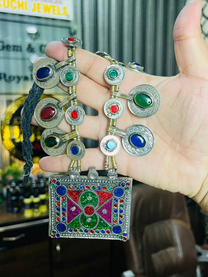 Afghani Multi Pendant Double Coins Necklace (One Piece)