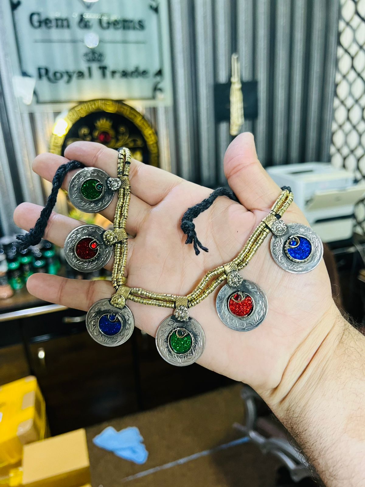 Multicolor Crystal Vintage Coins Choker (One Piece) – Kuchijewels Pk
