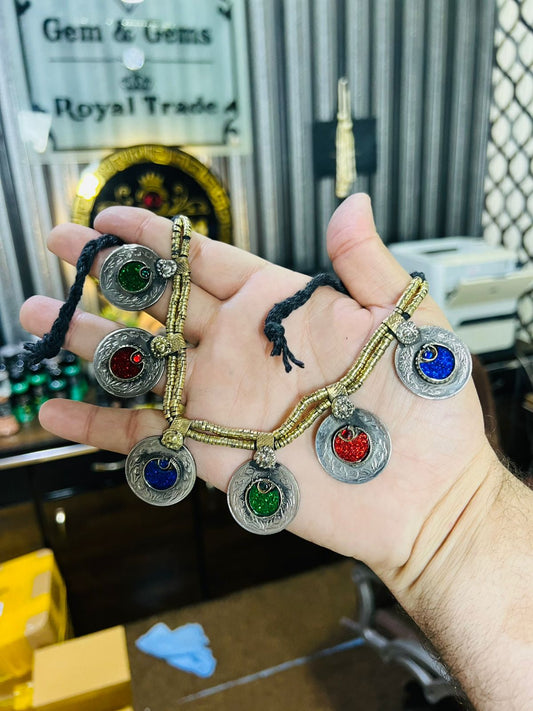 Multicolor Crystal Vintage Coins Choker (One Piece)