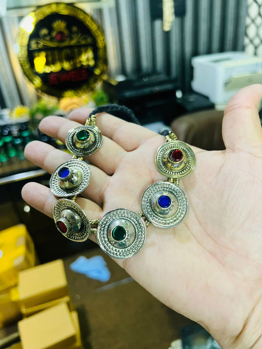 Turkman Multi Stone Button Choker (One Piece)