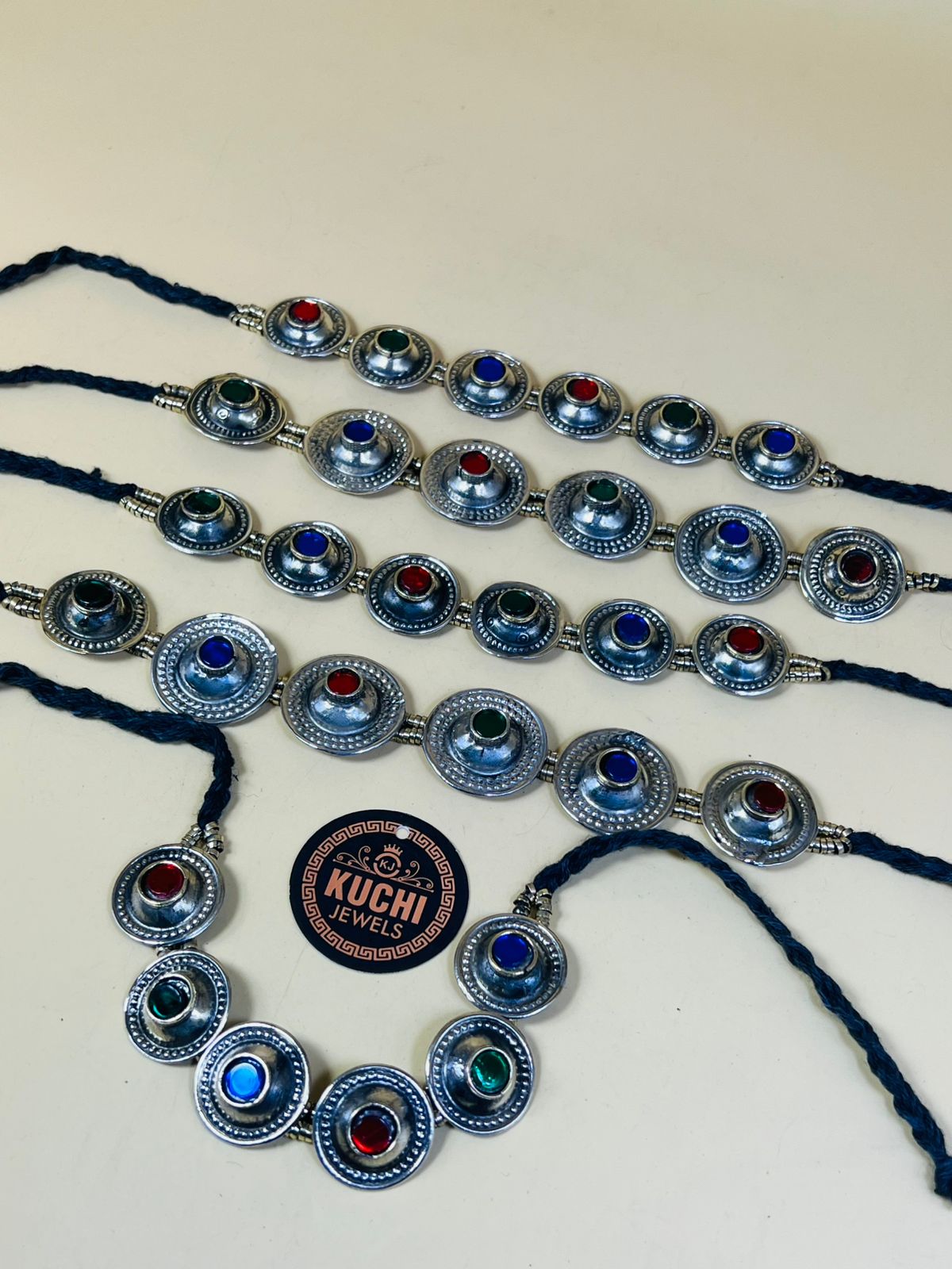 Turkman Multi Stone Button Choker (One Piece)