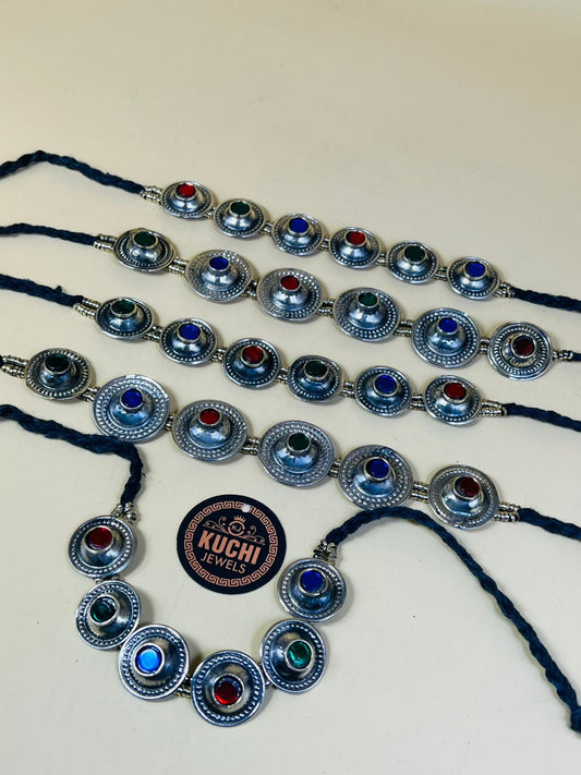 Turkman Multi Stone Button Choker (One Piece)