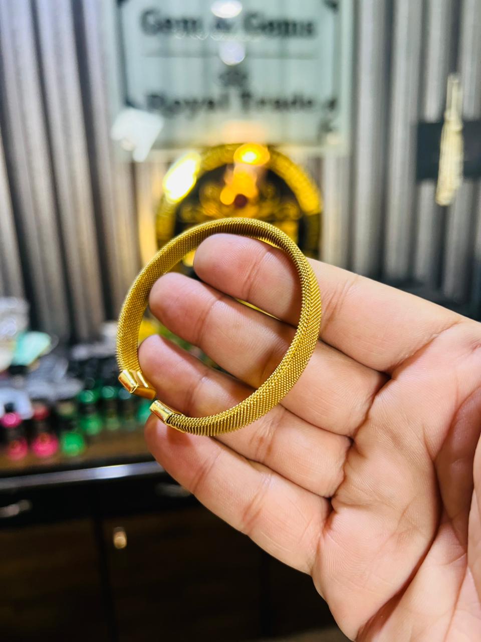 Sleek Style Adjustable Golden Bracelet