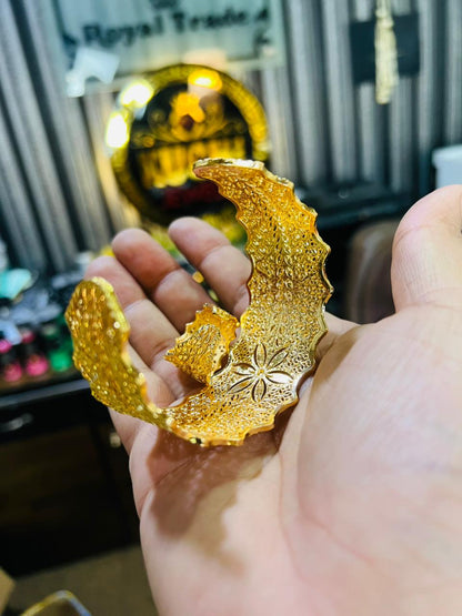 Gold Plated Adjustable Bracelet & Ring - Flower Design