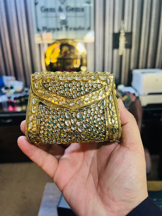 Medium Kundan Golde Bag Square shape BB-K6