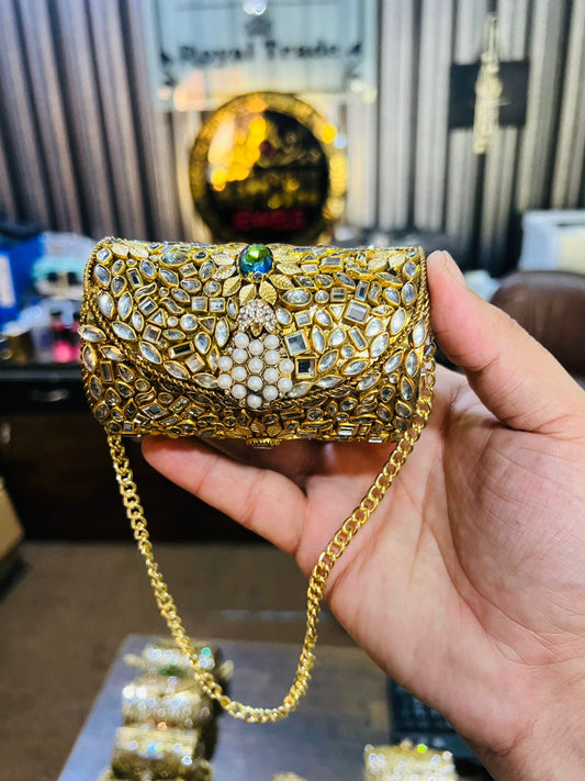 Mini Kundan Metal Bag Best Price KK-07