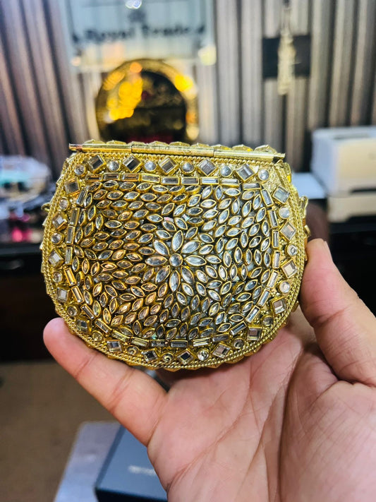 Medium Kundan Golde Bag Round D shape BB-K2