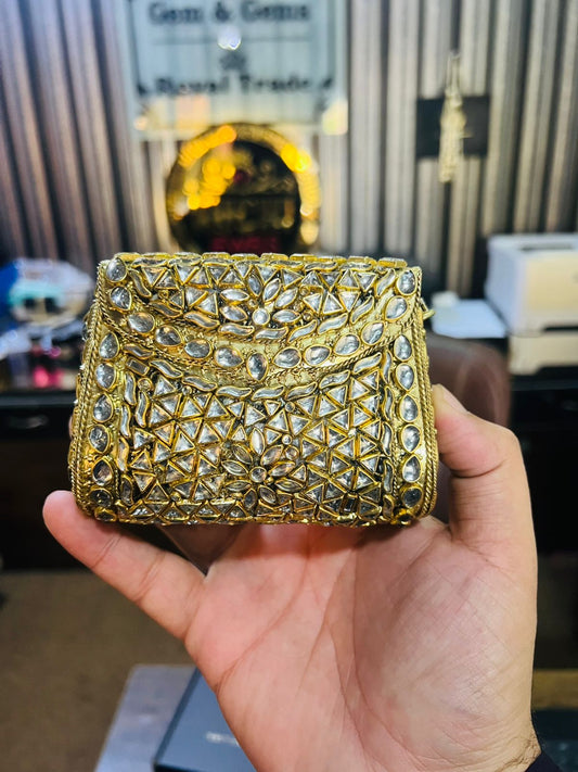 Medium Kundan Golde Bag Square shape BB-K8