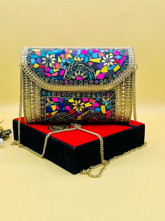 Stylish Indian Metal Stone Bag