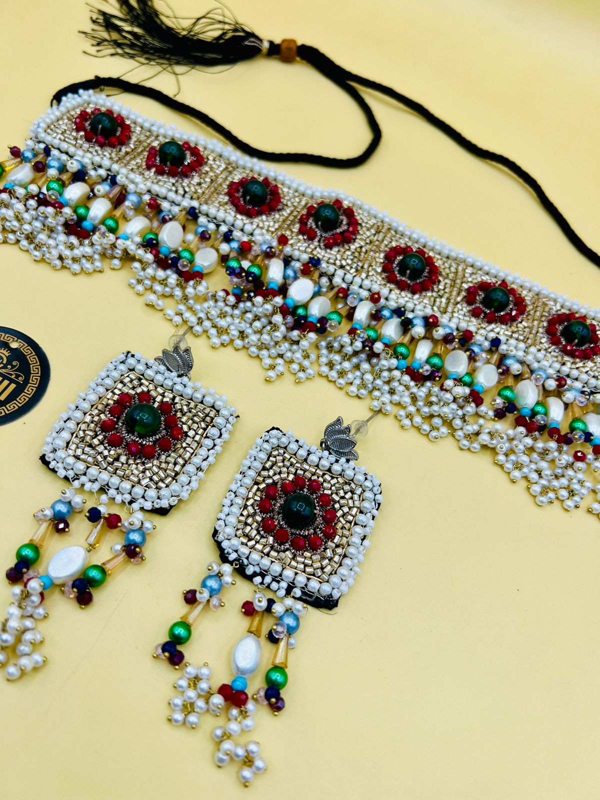 Artisan Multi-Gem Beaded Choker Jewelry Set