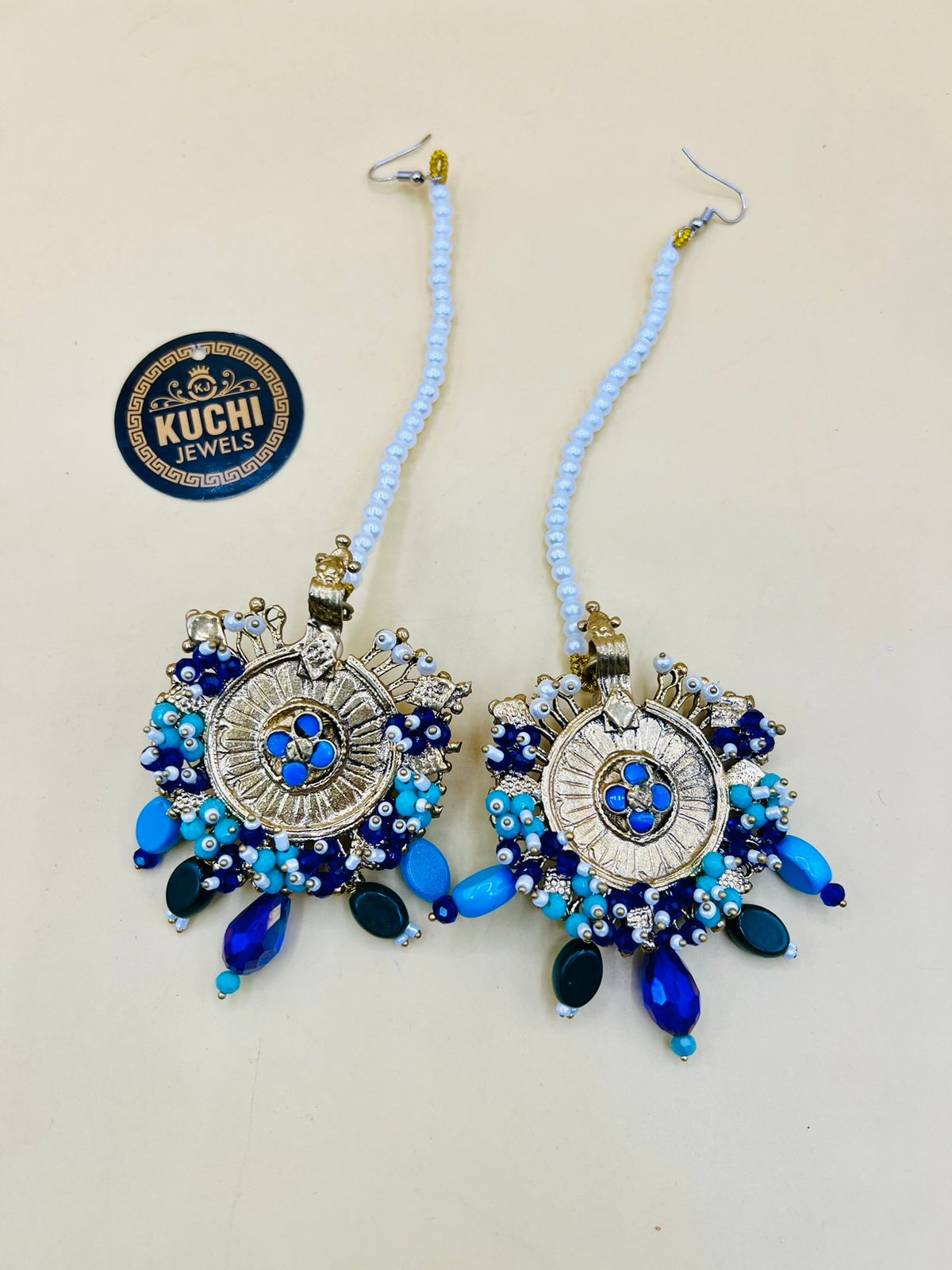 Golden Multi Pearls Earrings With Sahar