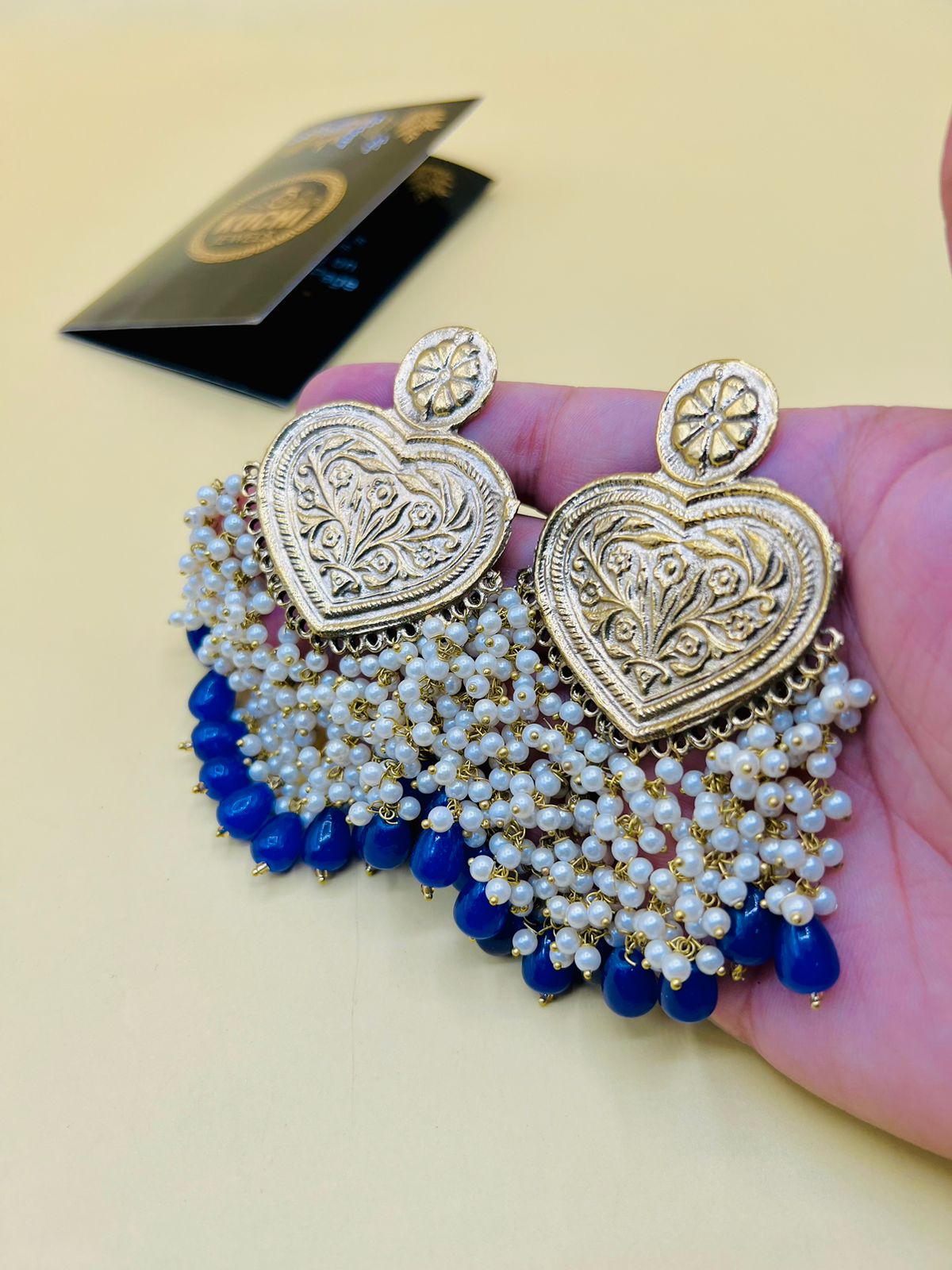 Short Pearls Multi Color Golden Earrings
