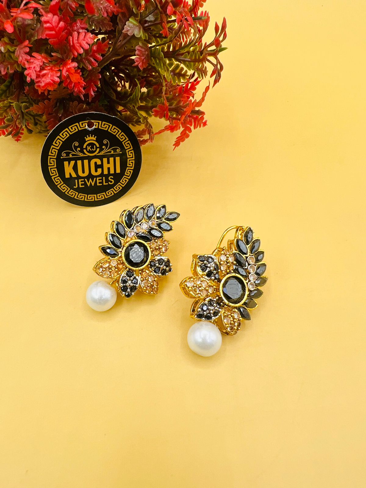 Zarqoon Stone Multi Color Earrings