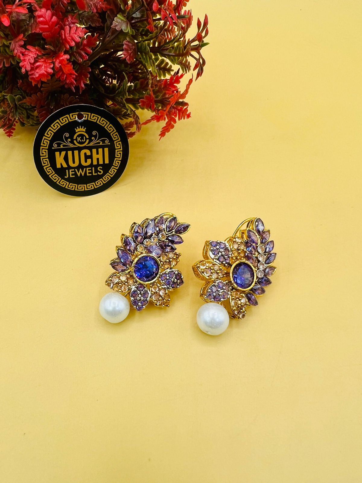 Zarqoon Stone Multi Color Earrings