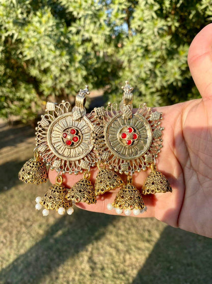 Golden Jhumka Traditional Earrings