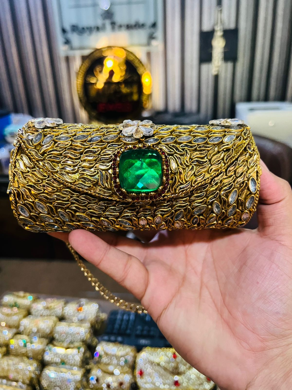 Larger Cylinder Kundan Bag KK-K3