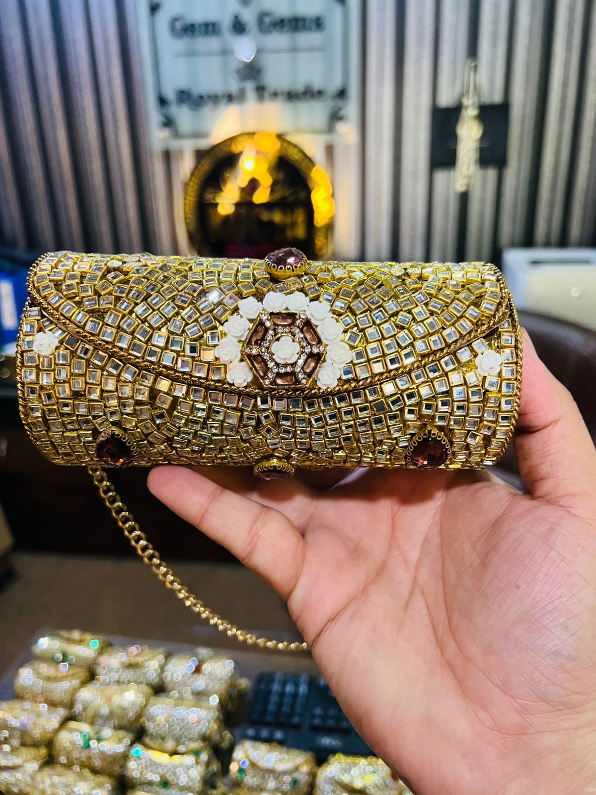 Larger Cylinder Kundan Bag KK-K1