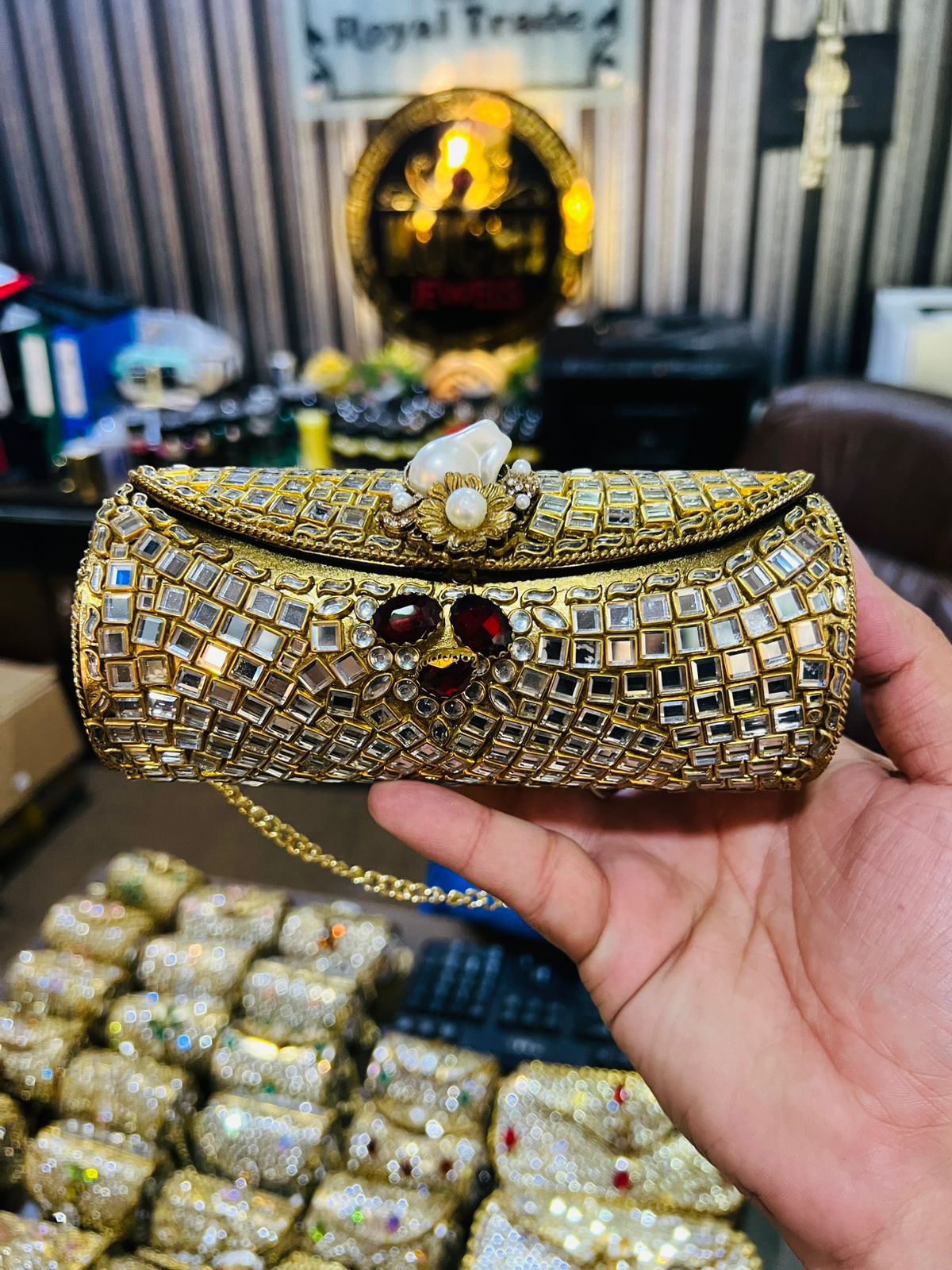 Larger Cylinder Kundan Bag KK-K7