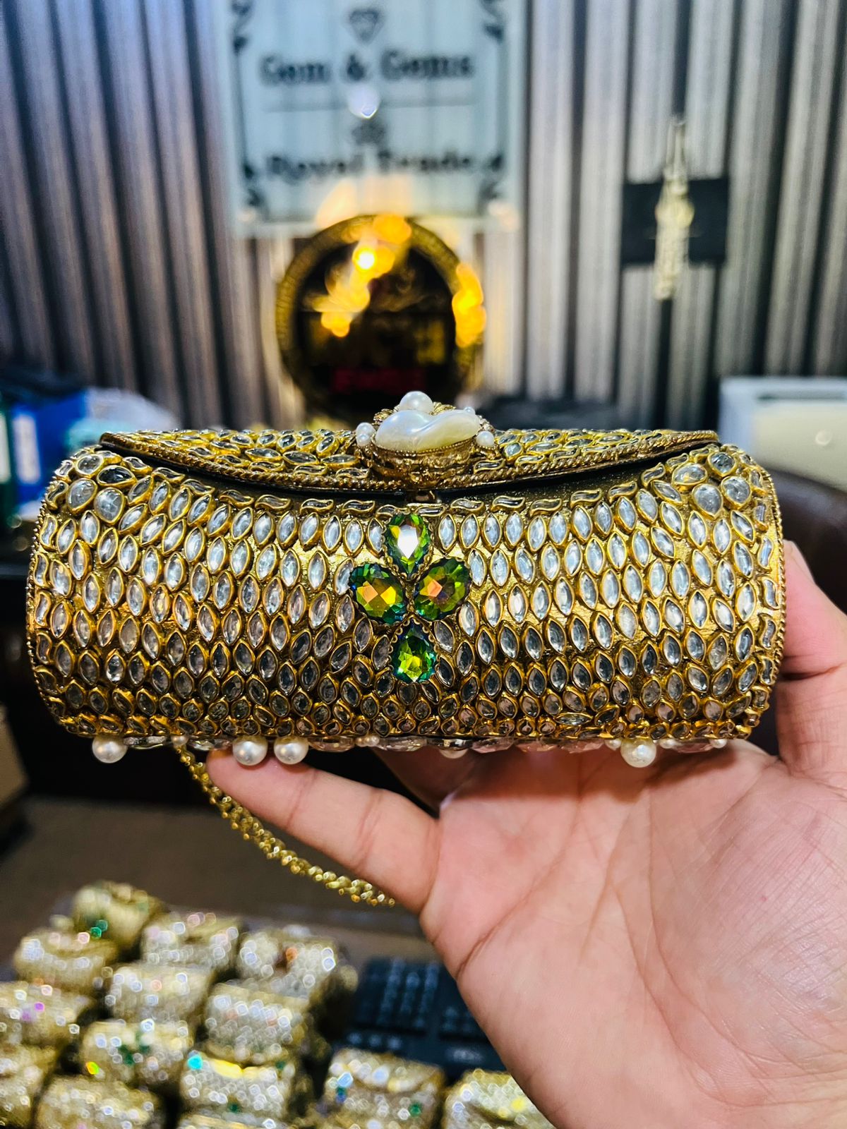 Larger Cylinder Kundan Bag KK-K9