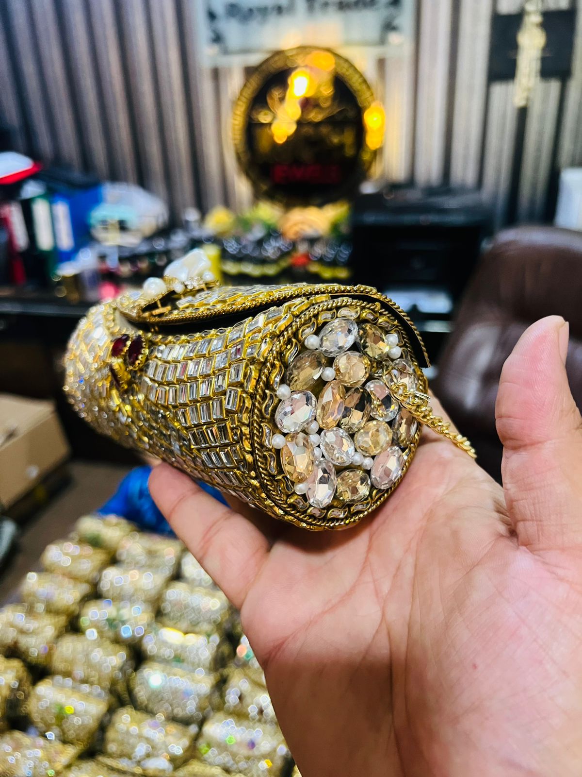 Larger Cylinder Kundan Bag KK-K7